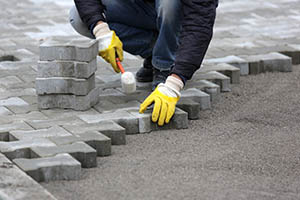 Paver Being Installed